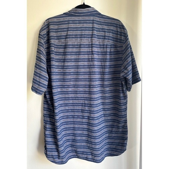 Pendleton Thomas Kay Men's Blue Striped Cotton Button Down Short Sleeve Shirt - Picture 3 of 3